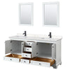 Custom image for White with Matte Black Trim / Carrara Cultured Marble, Rectangular Sink / 24