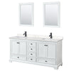 Custom image for White with Matte Black Trim / Carrara Cultured Marble, Rectangular Sink / 24