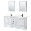 Custom image for White with Matte Black Trim / Carrara Cultured Marble, Rectangular Sink / Medicine Cabinets