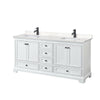 Custom image for White with Matte Black Trim / Carrara Cultured Marble, Rectangular Sink / No Mirror
