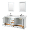 Custom image for White with Matte Black Trim / Carrara Cultured Marble, Rectangular Sink / 24
