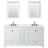 Custom image for White with Matte Black Trim / Carrara Cultured Marble, Rectangular Sink / Medicine Cabinets