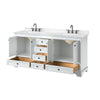 Custom image for White with Matte Black Trim / Carrara Cultured Marble, Rectangular Sink / No Mirror