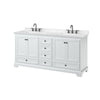Custom image for White with Matte Black Trim / Carrara Cultured Marble, Rectangular Sink / No Mirror