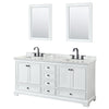 Custom image for White with Matte Black Trim / White Carrara Marble, Rectangular Sink / 24