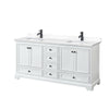 Custom image for White with Matte Black Trim / White Cultured Marble, Rectangular Sink / No Mirror