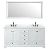 Custom image for White with Matte Black Trim / White Cultured Marble, Rectangular Sink / 70