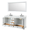 Custom image for White with Matte Black Trim / White Cultured Marble, Rectangular Sink / 70