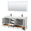 Custom image for White with Matte Black Trim / White Quartz, Rectangular Sink / 70