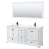 Custom image for White with Matte Black Trim / White Quartz, Rectangular Sink / 70