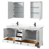 Custom image for White with Matte Black Trim / White Quartz, Rectangular Sink / Medicine Cabinets