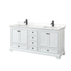 Custom image for White with Matte Black Trim / White Quartz, Rectangular Sink / No Mirror