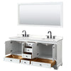 Custom image for White with Matte Black Trim / White Quartz, Rectangular Sink / 70