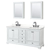 Custom image for White with Matte Black Trim / White Quartz, Rectangular Sink / Medicine Cabinets
