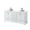 Custom image for White with Matte Black Trim / White Quartz, Rectangular Sink / No Mirror