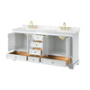 Custom image for White with Brushed Gold Trim / Carrara Cultured Marble, Rectangular Sink / No Mirror