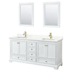 Custom image for White with Brushed Gold Trim / Giotto Quartz, Rectangular Sink / 24