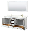 Custom image for White with Brushed Gold Trim / Giotto Quartz, Rectangular Sink / 70