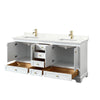 Custom image for White with Brushed Gold Trim / Giotto Quartz, Rectangular Sink / No Mirror