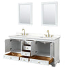 Custom image for White with Brushed Gold Trim / White Quartz, Rectangular Sink / 24