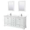 Custom image for White with Polished Chrome Trim / Carrara Cultured Marble, Rectangular Sink / 24