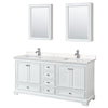 Custom image for White with Polished Chrome Trim / Carrara Cultured Marble, Rectangular Sink / Medicine Cabinets