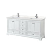 Custom image for White with Polished Chrome Trim / Carrara Cultured Marble, Rectangular Sink / No Mirror