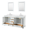 Custom image for White with Polished Chrome Trim / Carrara Cultured Marble, Rectangular Sink / 24