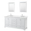 Custom image for White with Polished Chrome Trim / Carrara Cultured Marble, Rectangular Sink / 24