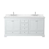 Custom image for White with Polished Chrome Trim / Carrara Cultured Marble, Rectangular Sink / No Mirror