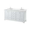 Custom image for White with Polished Chrome Trim / Carrara Cultured Marble, Rectangular Sink / No Mirror
