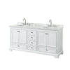 Custom image for White with Polished Chrome Trim / White Carrara Marble, Oval Sink / No Mirror