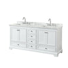 Custom image for White with Polished Chrome Trim / White Carrara Marble, Rectangular Sink / No Mirror