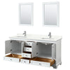 Custom image for White with Polished Chrome Trim / Giotto Quartz, Rectangular Sink / 24