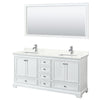 Custom image for White with Polished Chrome Trim / Giotto Quartz, Rectangular Sink / 70