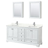 Custom image for White with Polished Chrome Trim / Giotto Quartz, Rectangular Sink / Medicine Cabinets