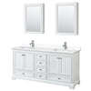 Custom image for White with Polished Chrome Trim / White Cultured Marble, Rectangular Sink / Medicine Cabinets