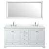 Custom image for White with Polished Chrome Trim / White Cultured Marble, Rectangular Sink / 70