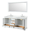 Custom image for White with Polished Chrome Trim / White Cultured Marble, Rectangular Sink / 70