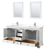 Custom image for White with Polished Chrome Trim / White Quartz, Rectangular Sink / 24