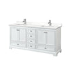Custom image for White with Polished Chrome Trim / White Quartz, Rectangular Sink / No Mirror