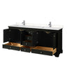 Custom image for Dark Espresso with Polished Chrome Trim / Carrara Cultured Marble, Rectangular Sink / No Mirror