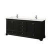 Custom image for Dark Espresso with Polished Chrome Trim / Carrara Cultured Marble, Rectangular Sink / No Mirror