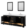 Custom image for Dark Espresso with Polished Chrome Trim / Carrara Cultured Marble, Rectangular Sink / 24