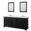 Custom image for Dark Espresso with Polished Chrome Trim / Carrara Cultured Marble, Rectangular Sink / 24