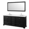 Custom image for Dark Espresso with Polished Chrome Trim / Carrara Cultured Marble, Rectangular Sink / 70