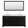 Custom image for Dark Espresso with Polished Chrome Trim / White Carrara Marble, Oval Sink / 70