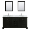 Custom image for Dark Espresso with Polished Chrome Trim / White Carrara Marble, Oval Sink / Medicine Cabinets