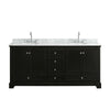 Custom image for Dark Espresso with Polished Chrome Trim / White Carrara Marble, Oval Sink / No Mirror