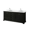 Custom image for Dark Espresso with Polished Chrome Trim / White Carrara Marble, Oval Sink / No Mirror
